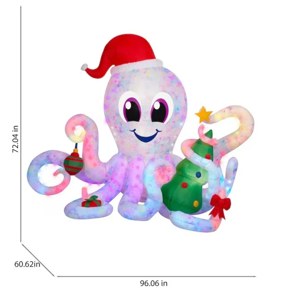 Holiday Living‎ 6ft Octopus Lighted Christmas Airblown Inflatable Yard Decor NEW